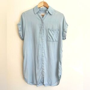 Rails Savannah Button Down Dress in Light Vintage Wash Extra Small Lyocell
